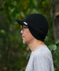 Grid Merino Earmuff Cap Black