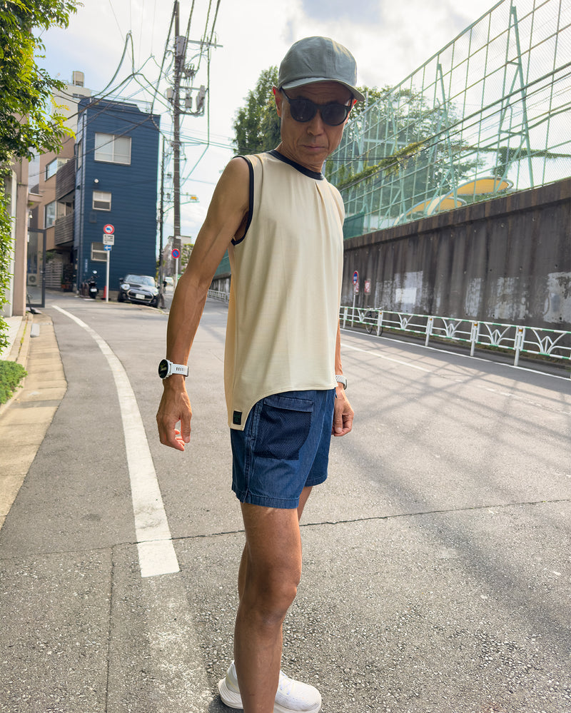 Mountain Pass top Sleeve_Less Off white