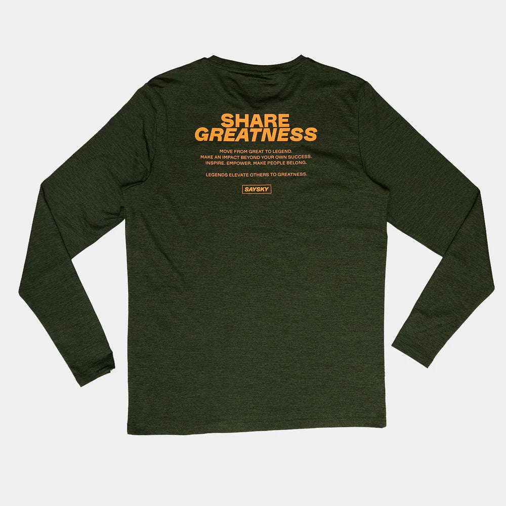ランニングTシャツ（ロングスリーブ） STATEMENT PACE LONG SLEEVE - GREEN [メンズ]