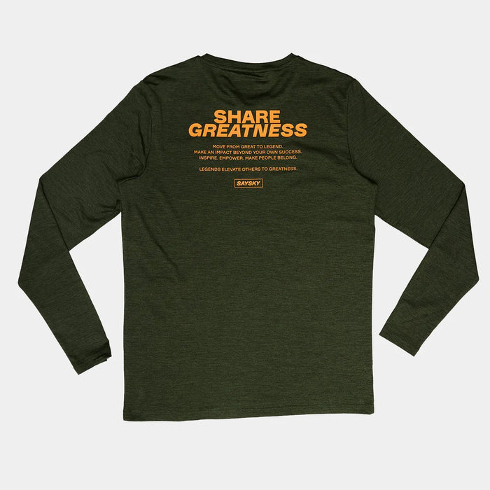 ランニングTシャツ（ロングスリーブ） STATEMENT PACE LONG SLEEVE - GREEN [メンズ]