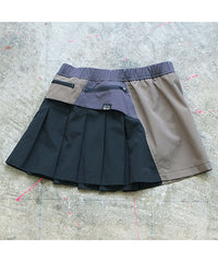 CRAZY PLEATS SKIRT (WITH INNER) / OLIVE