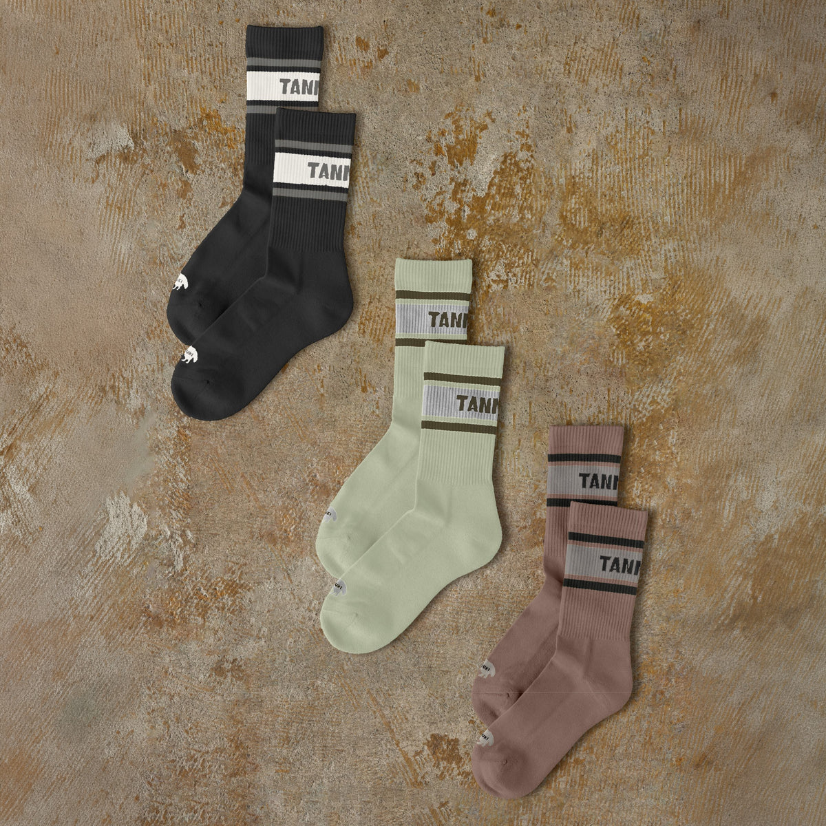 Sato Border Socks: Color Charcoal