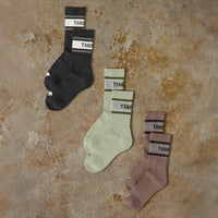 Sato Border Socks: Color Charcoal