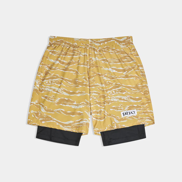 ランニングショーツ SM40007c1064 Tiger Pace 2-in-1 Shorts 5" - Yellowcamo [メンズ]