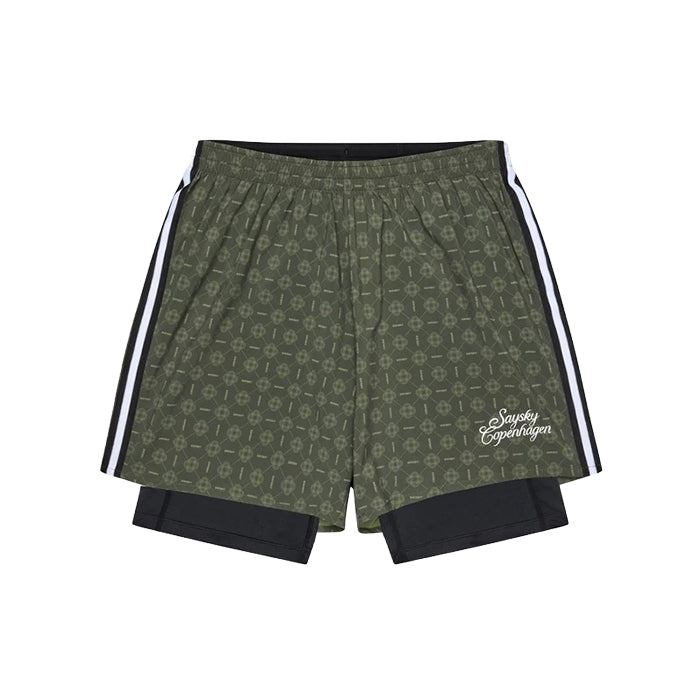 ランニングショーツ SM40018c1079 Couture Pace 2-in-1 Shorts 5inch - Green Aop [メンズ]