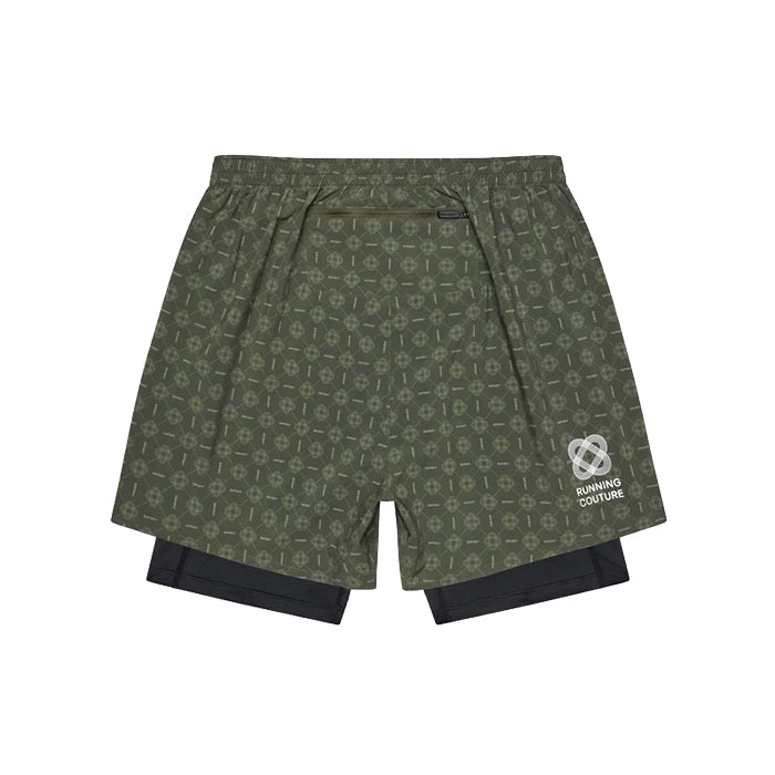 ランニングショーツ SM40018c1079 Couture Pace 2-in-1 Shorts 5inch - Green Aop [メンズ]