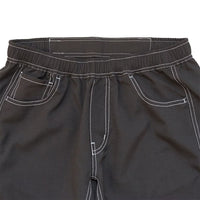 STITCH WORK MIDDLE SHORTS - BLACK -
