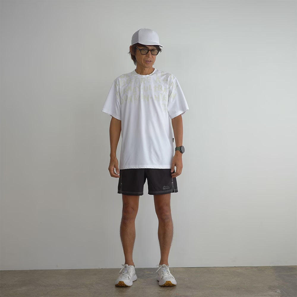 STITCH WORK MIDDLE SHORTS - BLACK -