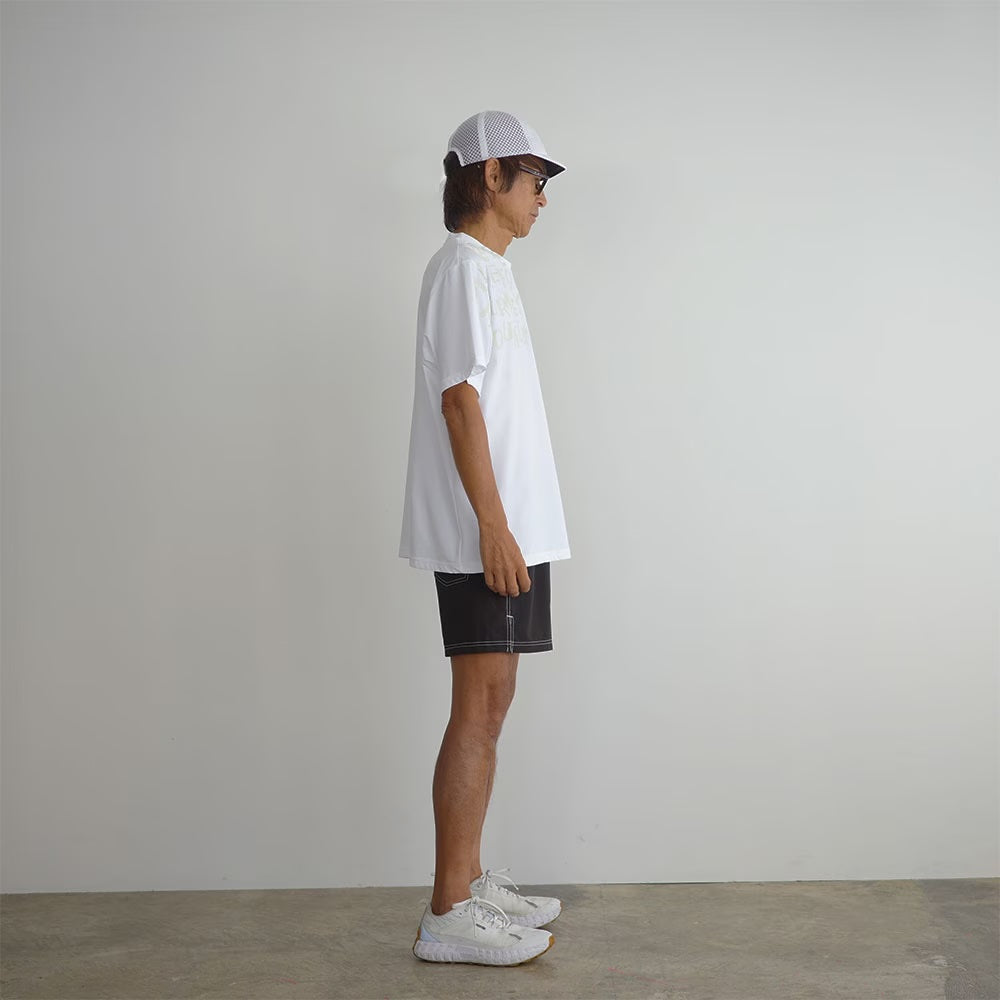 STITCH WORK MIDDLE SHORTS - BLACK -
