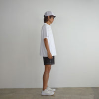 STITCH WORK MIDDLE SHORTS - BLACK -