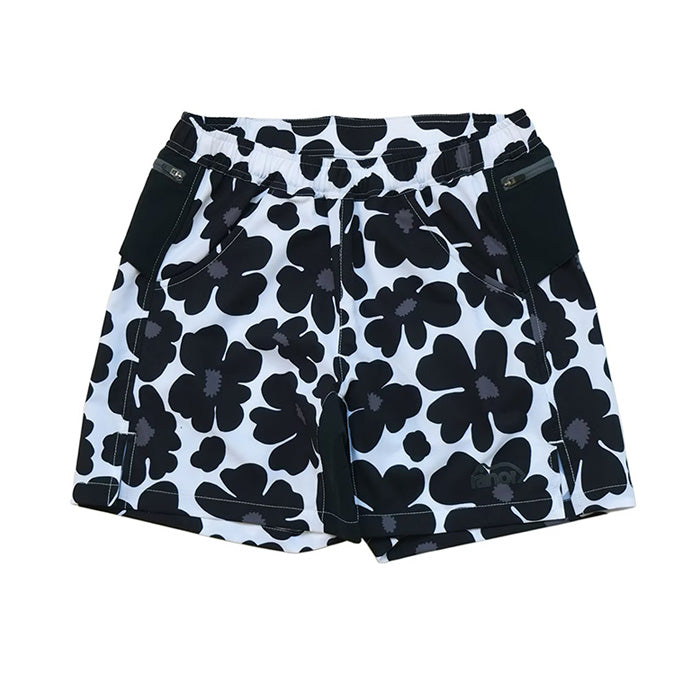 FLOWER MIDDLE SHORTS - WHITE -