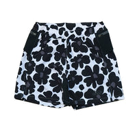FLOWER MIDDLE SHORTS - WHITE -