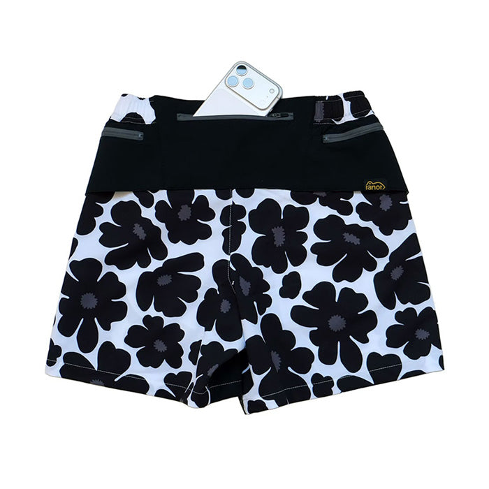 FLOWER MIDDLE SHORTS - WHITE -