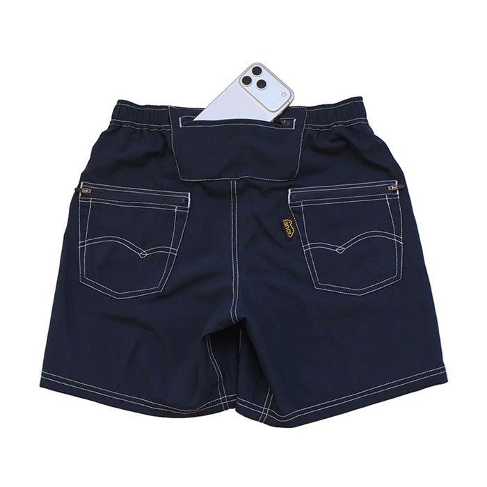 STITCH WORK MIDDLE SHORTS - NAVY -