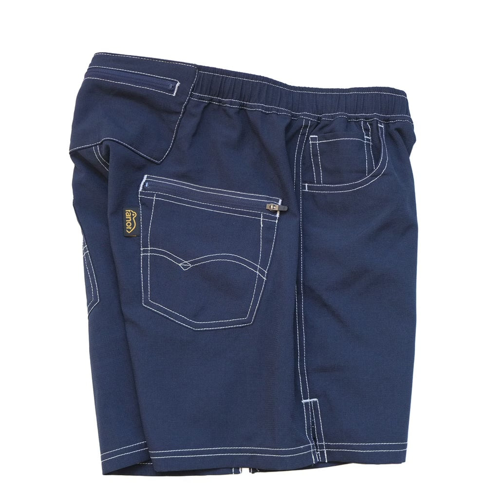 STITCH WORK MIDDLE SHORTS - NAVY -