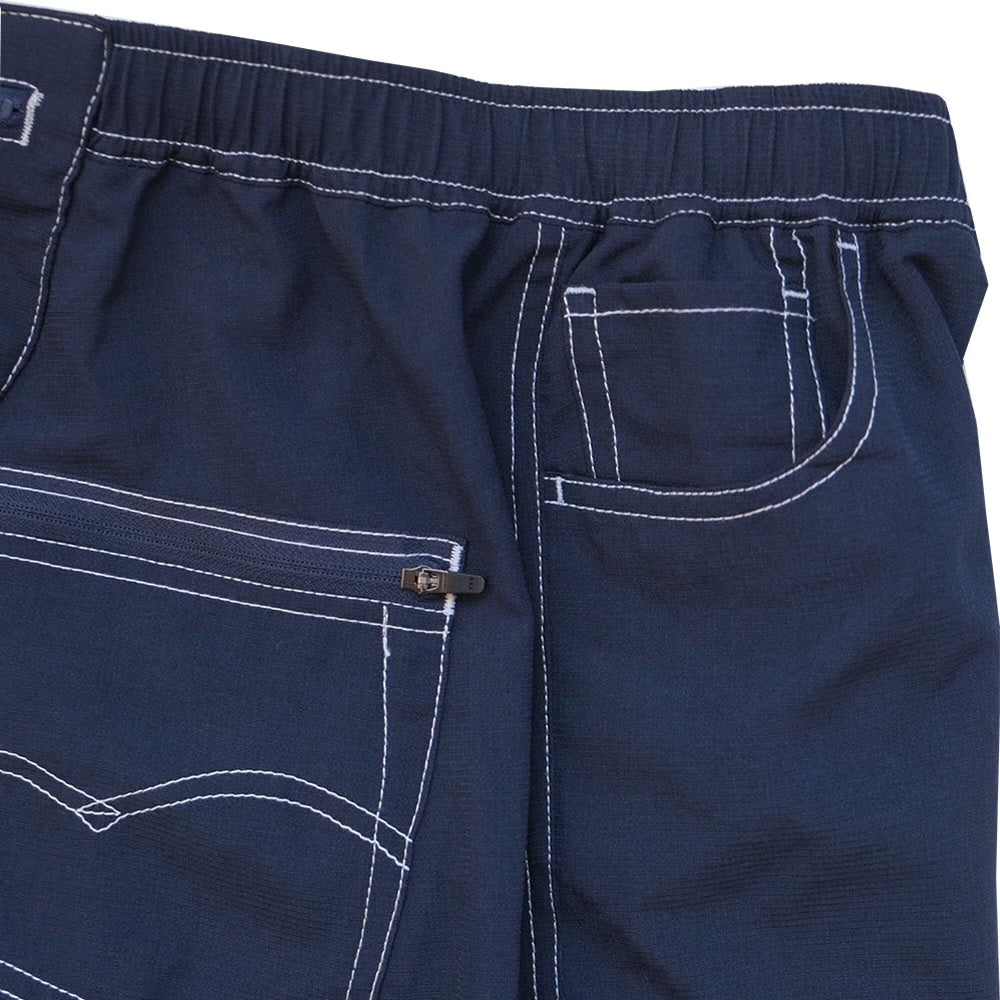 STITCH WORK MIDDLE SHORTS - NAVY -