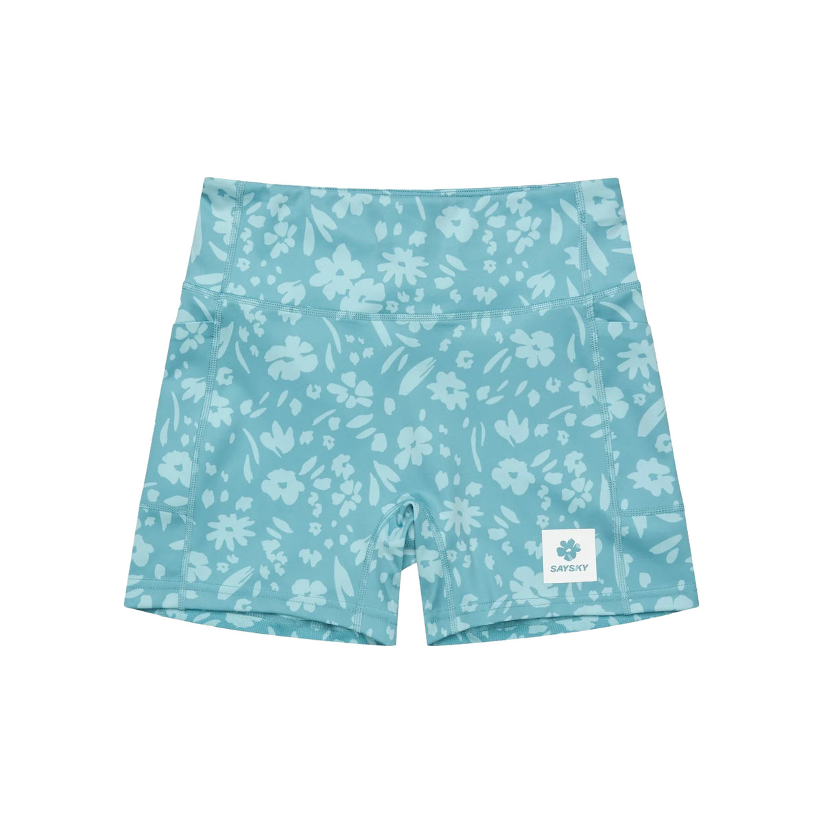ランニングタイツ SW55009c1066 W Flower Combat+ Short Tights 4inch - Lightblueflower [レディーズ]