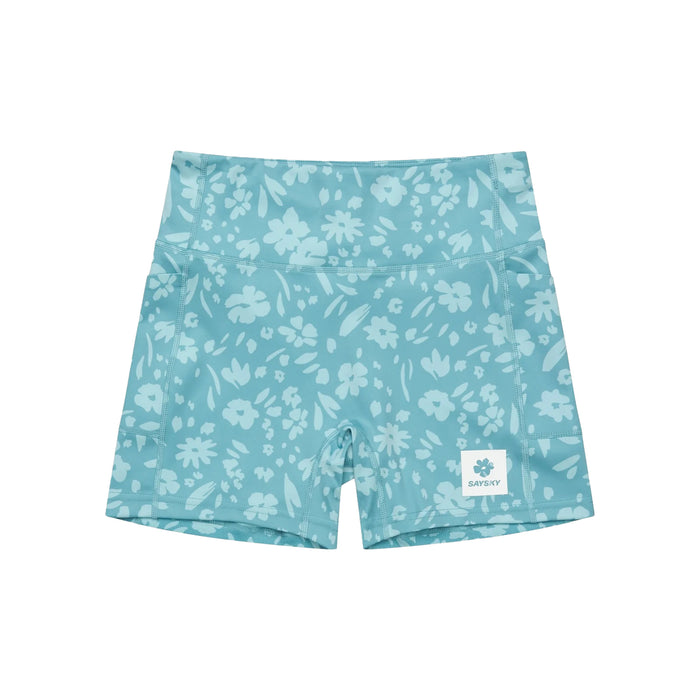 ランニングタイツ SW55009c1066 W Flower Combat+ Short Tights 4inch - Lightblueflower [レディーズ]