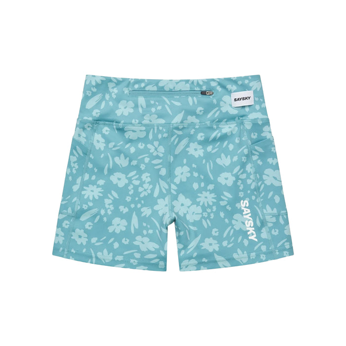 ランニングタイツ SW55009c1066 W Flower Combat+ Short Tights 4inch - Lightblueflower [レディーズ]
