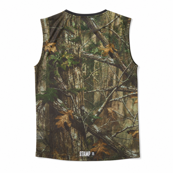 STAMP GRAPHIC TANK (BLACK / REAL TREE CAMO)