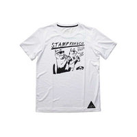 STAMP GRAPHIC RUN TEE (TWO CATS -WHITE-)