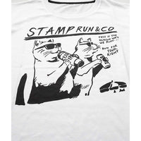 STAMP GRAPHIC RUN TEE (TWO CATS -WHITE-)
