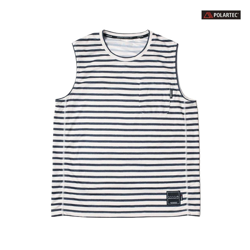 MMA POLARTEC®︎ Border Sleeve-less (White_Navy)