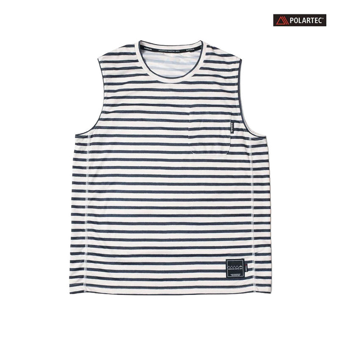 MMA POLARTEC®︎ Border Sleeve-less (White_Navy)
