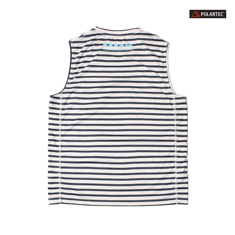 MMA POLARTEC®︎ Border Sleeve-less (White_Navy)