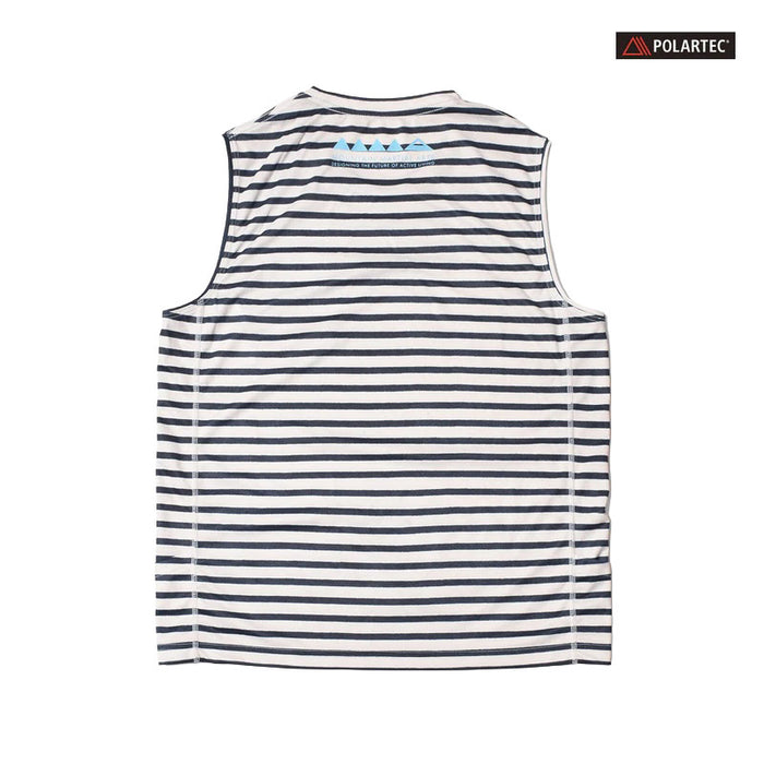 MMA POLARTEC®︎ Border Sleeve-less (White_Navy)