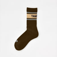 Sato Border Socks: Color Dark Brown