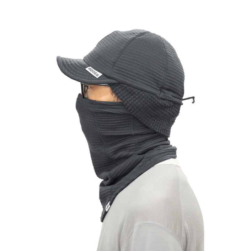 Grid Merino Earmuff Cap Grey