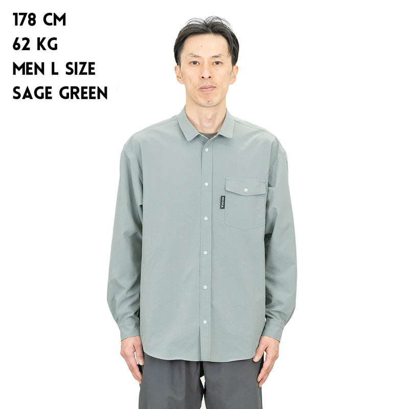 Poly Basic Long Sleeve Shirt　Sage Green