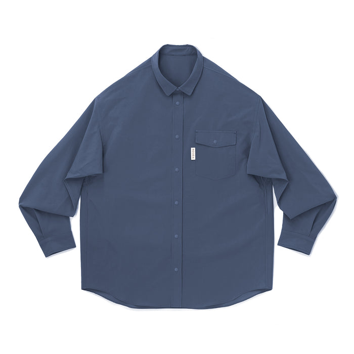 Poly Basic Long Sleeve Shirt Indigo Blue