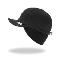 Grid Merino Earmuff Cap Black