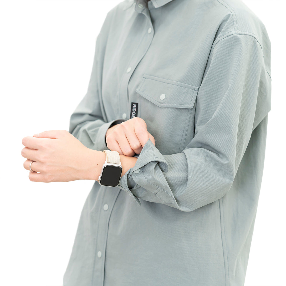 Poly Basic Long Sleeve Shirt　Sage Green