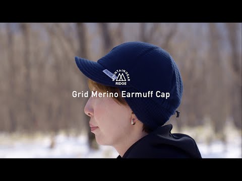 Grid Merino Earmuff Cap Grey