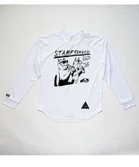 STAMP LONG SLEEVE TEE (TWO CATS -WHITE-)