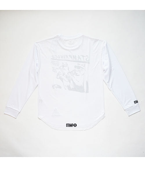 STAMP LONG SLEEVE TEE (TWO CATS -WHITE-)